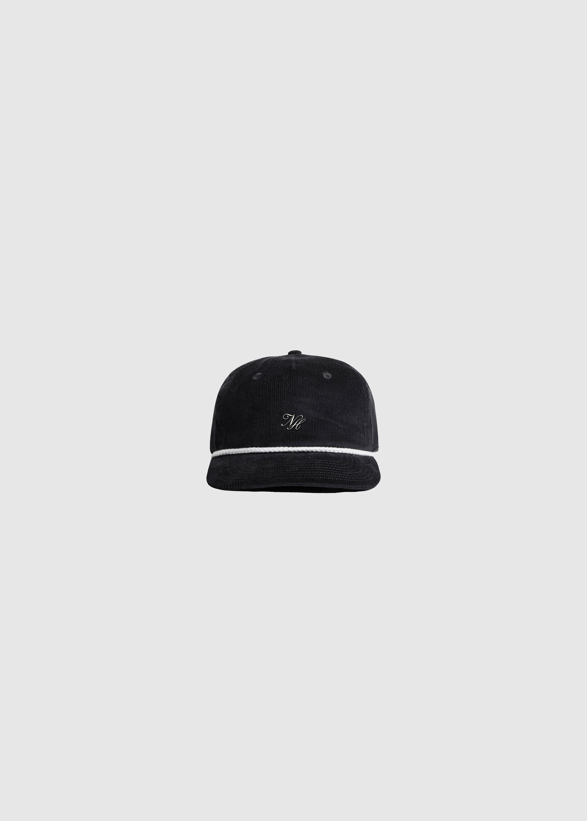EMBLEMED ROPE CAP BLACK